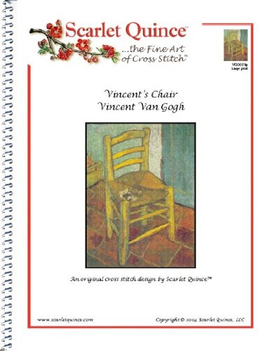 Scarlet Quince VGO017lg Vincent's Chair by Vincent Van Gogh Counted Cross Stitch Chart- Large Size Symbols