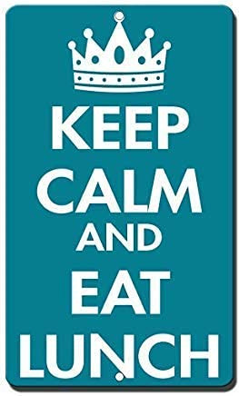 by Unbranded Keep Calm and Eat Lunch Novelty Funny Sign Rustic Vintage Kitchen Bar Home Wall Decoration Garden Metal Room Sign