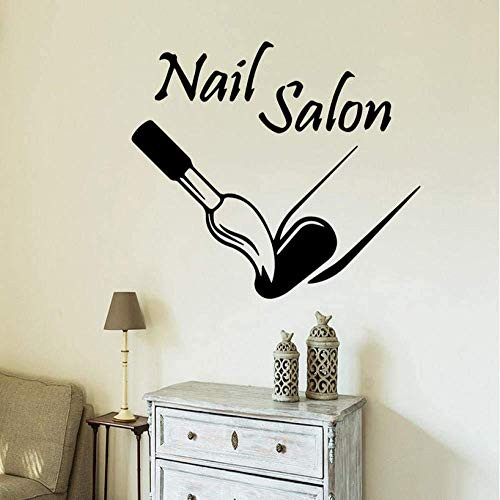 WSZAGM Creative Nail Salon Manicure Wall Sticker Vinyl Decor for Girl Bedroom Beauty Salon Decoration Decal Removable Wallpaper Decals Stickers