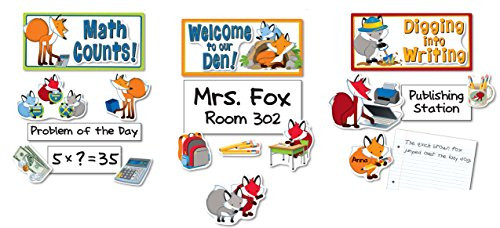 Playful Foxes Curriculum Signs Bulletin Board Set