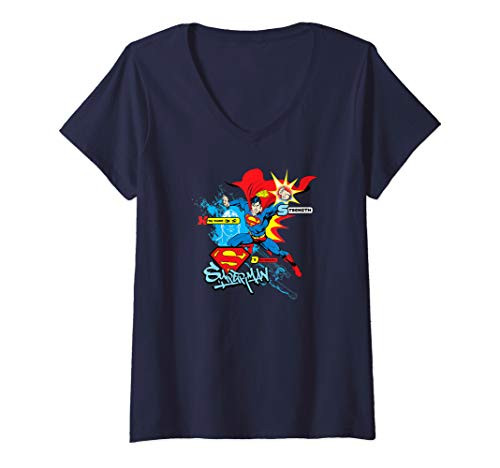 Womens Superman Abilities V-Neck T-Shirt