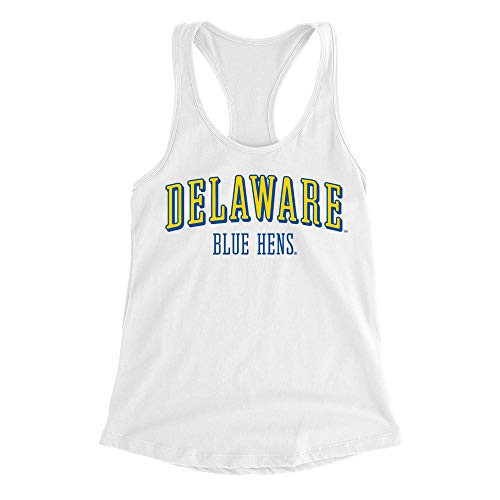 Venley Official NCAA University of Delaware Blue Hens Women's Racerback Tank Top RYLDEL07 - White- Small