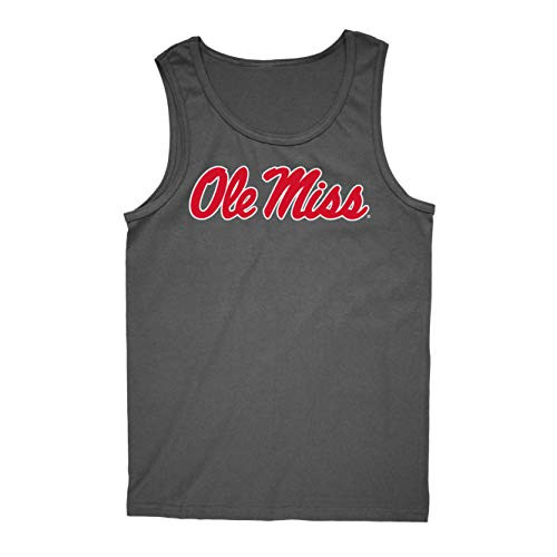 Venley Official NCAA Ole Miss Rebels Hotty Toddy Men's/Women's Boyfriend Tank Top RYLMS06 - Black- Small