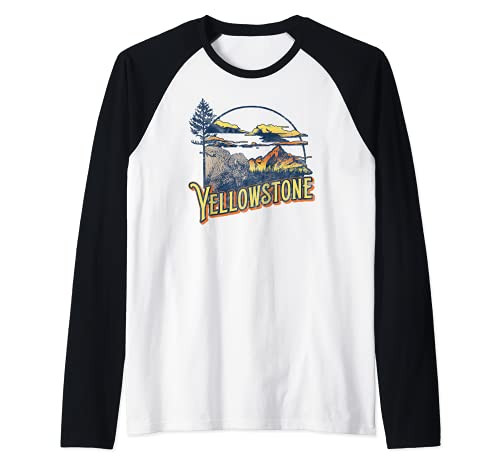 Vintage Yellowstone National Park Retro 80's Style Graphic Raglan Baseball Tee Vintage Yellowstone National Park Retro 80's Style Graphic Raglan Baseball Tee