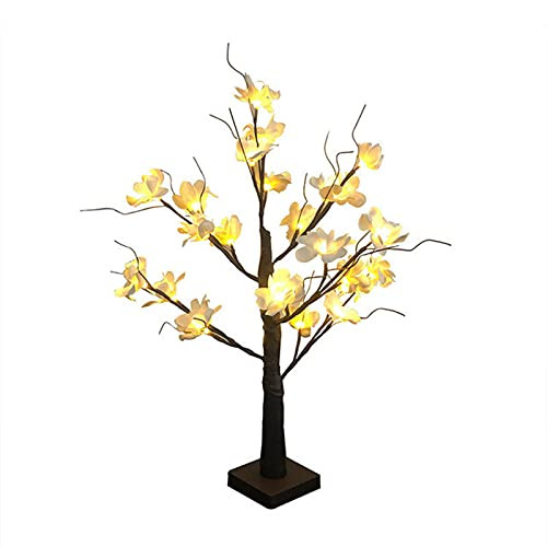 SLDHFE LED Lighted Tabletop Tree- Kapok Lighted Branch Tree Lamp Lighted- Artificial Bonsai Tree Lights Flower Holder Battery-Powered Copper Wire Tree Branch Lights Night Light