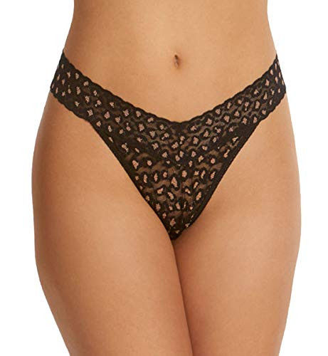hanky panky Cross-Dyed Leopard Original Rise Thong Black/Praline One Size