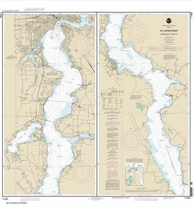 NOAA Chart 11492- St. John's River Jacksonville to Racy Point