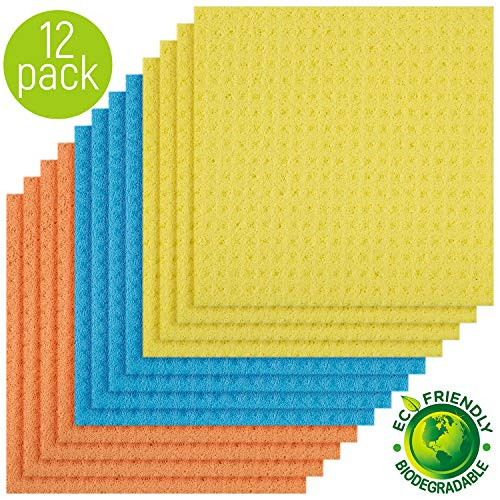 Magic Clean Cellulose Sponge Cloths 4 Packs of 3 (Total 12 Sponge Cloths)