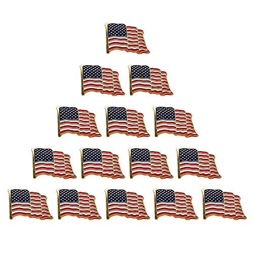 15PCS American Flag Lapel Pin Metal USA United States Waving Patriotic Enamel Flag Badge by SkyCooool 15PCS American Flag Lapel Pin Metal USA United States Waving Patriotic Enamel Flag Badge by SkyCooool