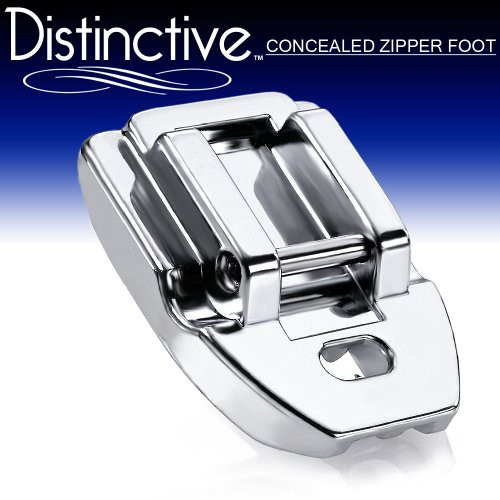 Distinctive Concealed Invisible Zipper Sewing Machine Presser Foot - Fits All Low Shank Snap-On Singer, Brother, Babylock, Euro-Pro, Janome, Kenmore, White, Juki, New Home, Simplicity, Elna and More! Distinctive Concealed Invisible Zipper Sewing Machine Presser Foot - Fits All Low Shank Snap-On Singer, Brother, Babylock, Euro-Pro, Janome, Kenmore, White, Juki, New Home, Simplicity, Elna and More!