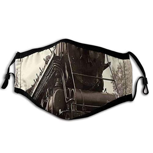 VANKINE Antique Northern Express Train Canada Railways Photo Freight Machine Print Unisex Washable Mouth Sleeve Anti-Dust Reusable Mouth Guard