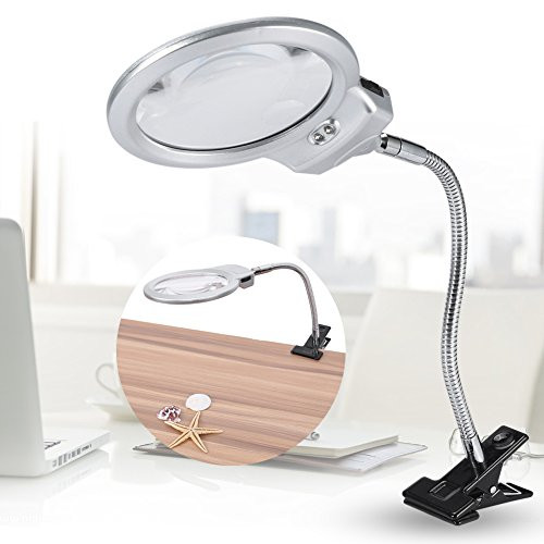Unibell Magnifying LED Light- Desk Magnifying Glass- Large Lens Lamp Magnifier Table Top Lighted Magnifier with Light Clamp for Daily Hobbies Repairing Reading Crafts Unibell Magnifying LED Light- Desk Magnifying Glass- Large Lens Lamp Magnifier Table Top Lighted Magnifier with Light Clamp for Daily Hobbies Repairing Reading Crafts