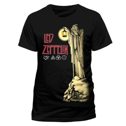 Led Zeppelin Hermit stairway to Heaven Official Mens T Shirt-Small-Black