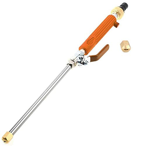 Lances Washing Spray Guns High Pressure Power Water Gun Washer Water J e t Garden Washer Hose Wand Nozzle Sprayer Watering Spray Sprinkler Cleaning Tool -Color - Orange-