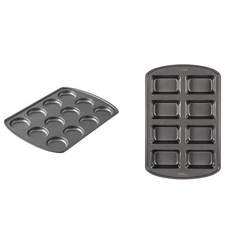 Wilton Perfect Results Premium Non-Stick Bakeware Muffin Top Baking Pan- 12 Cavities and Perfect Results Non-Stick Mini Loaf Pan- 8-Cavity Wilton Perfect Results Premium Non-Stick Bakeware Muffin Top Baking Pan- 12 Cavities and Perfect Results Non-Stick Mini Loaf Pan- 8-Cavity