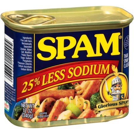 Spam Luncheon Meat Can- 25 percent Less Sodium- 12 Ounce -4 Count-
