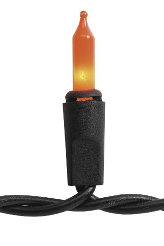 Darice LT20-4 Orange 20-Bulb Light Set with White Cord for Indoor Use Only