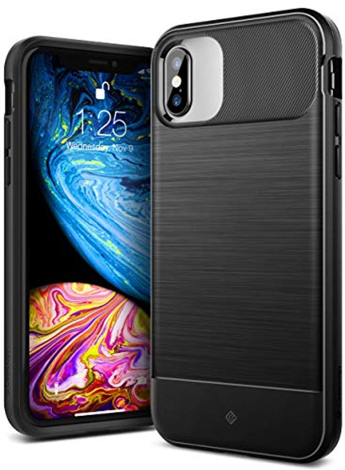 Caseology Vault for iPhone Xs Case (2018) / iPhone X Case (2017) - Rugged Matte Finish - Black