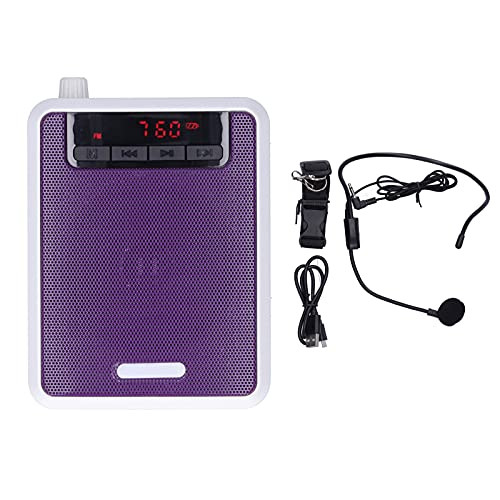 Portable Voice Amplifier-Guides and teachers Voice Amplifier-Voice Amplifier with Wired Microphone-Waistband Rechargeable Voice Amplifier.--Purple--