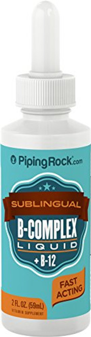 Piping Rock Liquid B-12 with B-Complex 1200 mcg- 2 fl oz -59 mL- Dropper Bottle Dietary Supplment Piping Rock Liquid B-12 with B-Complex 1200 mcg- 2 fl oz -59 mL- Dropper Bottle Dietary Supplment