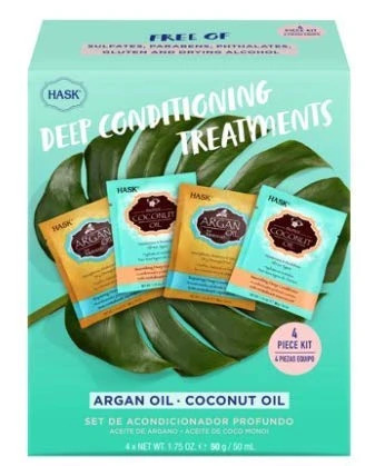 Hask Deep Conditioning Treatments Argan  and  Coconut Oil 4 Pack Set