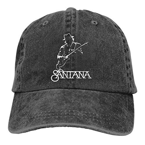 Santana Denim Hat Retro Fashion Can Adjust Denim Cap Baseball Cap Unisex Black