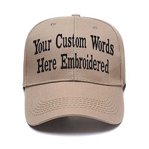 Custom Embroidered Baseball Hat Personalized Adjustable Cowboy Cap Add Your Text Khaki