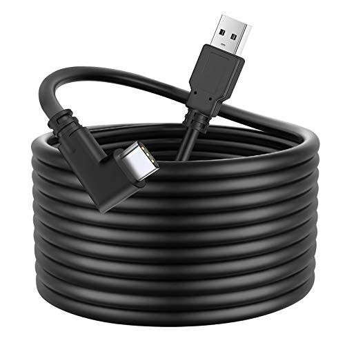 MASiKEN Oculus Link Cable for Quest 2 and Quest-Virtual Reality Headset Cable with USB 3.2 Gen1 5Gbps to USB-C High Speed Data Transfer  and  Fast Charging- 16FT -5M-