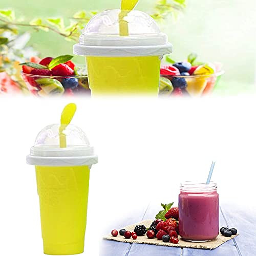 Slushie Maker Cup Squeeze- Slushie Maker for Kids Cup- Squeeze Cup Slushy Maker- Magic Quick Frozen Smoothies Cup Double Layer Squeeze Cupfor Children and Family -Yellow- Slushie Maker Cup Squeeze- Slushie Maker for Kids Cup- Squeeze Cup Slushy Maker- Magic Quick Frozen Smoothies Cup Double Layer Squeeze Cupfor Children and Family -Yellow-