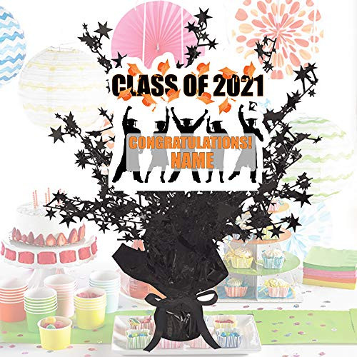 2021 Orange Black Graduation Custom Centerpiece -Each- by Partypro