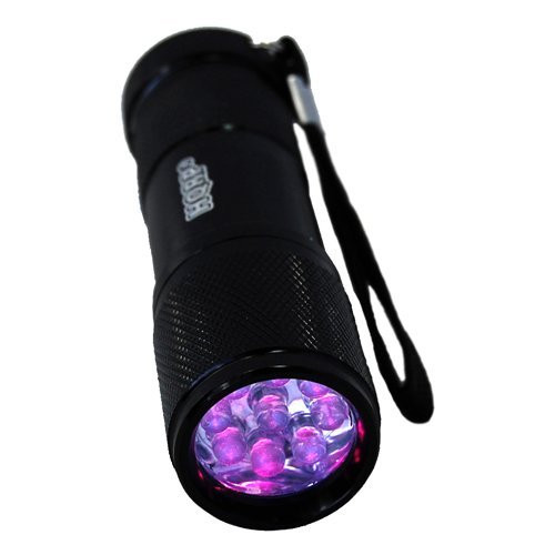 HQRP Professional 365 nM 9 LED Rocks Stones Illumination Glow Fluorescence Flashlight Blacklight Plus HQRP Sun Meter