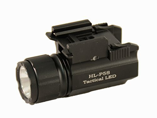 Aimkon HiLight P5S 500 Lumen Sub-compact Pistol LED Strobe Flashlight for with Weaver Quick Release for Glock Series- Sig Sauer- Smith  and  Wesson- Springfield- Beretta- Ruger- and Heckler  and  Koch- etc