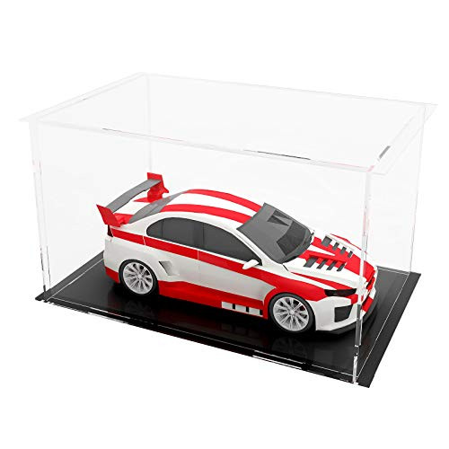 LANSCOERY Clear Acrylic Display Case Assemble Countertop Box Cube Organizer Stand Dustproof Protection Showcase for Action Figures Toys Collectibles -12x4x4 inch- 30x10x10 cm-