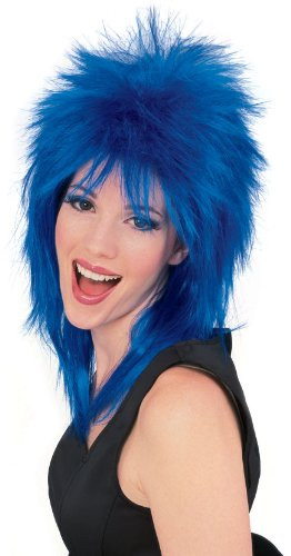 Rubie's unisex adult Rock Star Blue Spiked Wig Party Supplies- Blue- One Size US