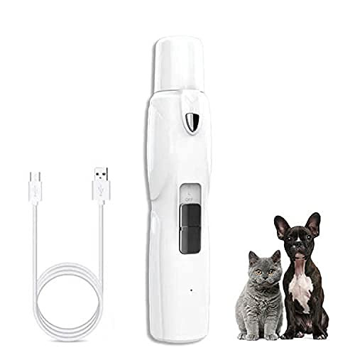 Dog Nail Grinder with LED Light- 2-Speed Electric Pet Nail Trimmer?Rechargeable Electric Dog Nail Clippers- Painless Paws Nail File Grooming and Smoothing for Small Medium Large Dogs and Cats -White- Dog Nail Grinder with LED Light- 2-Speed Electric Pet Nail Trimmer?Rechargeable Electric Dog Nail Clippers- Painless Paws Nail File Grooming and Smoothing for Small Medium Large Dogs and Cats -White-