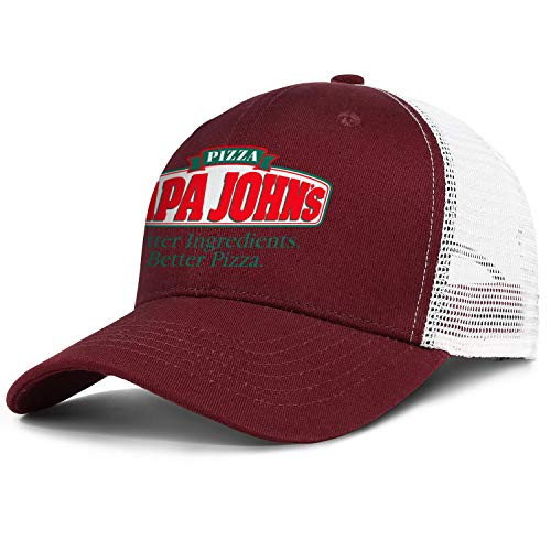 HYMANWASQHFT Men's Women's Dad Hats Cap Trucker Cap Papa-John's-Loves-Pizza- Basketball Snapback Baseball Mesh Hats