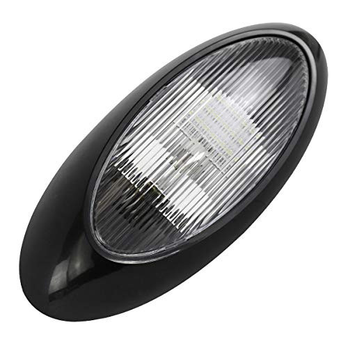 12 V RV 12inch Black LED Porch Scare Oval Light for Trailer Camper Motorhome RV