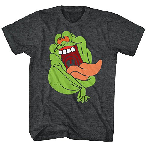 The Real Ghostbusters Animated TV Series Charming Slimer Adult T-Shirt Tee Black