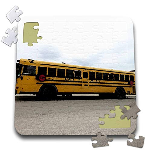 3dRose Jos Fauxtographee- School Bus - A Yellow School Bus Parked on The Street Done in a Digital Watercolor - 10x10 Inch Puzzle -pzl_319583_2- 3dRose Jos Fauxtographee- School Bus - A Yellow School Bus Parked on The Street Done in a Digital Watercolor - 10x10 Inch Puzzle -pzl_319583_2-