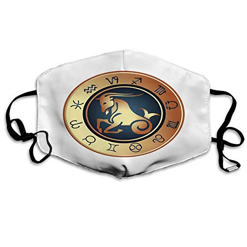 Printed Facial decorations?Horoscope Chart Capricorn Silhouette Astrology Zodiac Illustration-Comfortable Windproof mask for Seniors and Adults?M?-17146