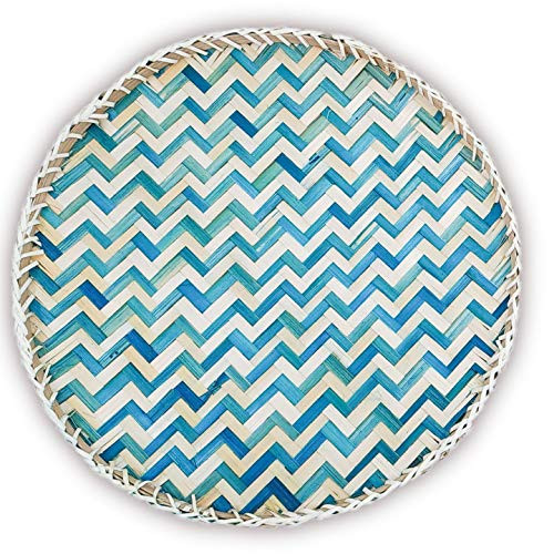 Ann Lee Design Round Serving Trays (Teal Wave)
