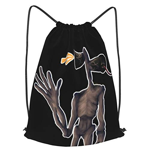 Siren Head Horror Kids Girls Boys Drawstring Backpack Sports Bag Waterproof Gym Shoulder Bag