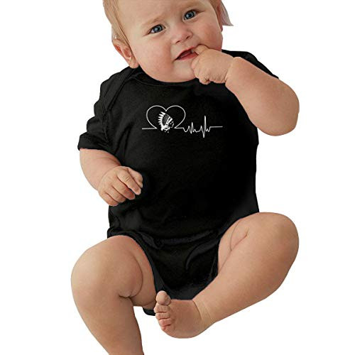 Heartbeat Native American Kawaii Summer Newborn Baby Girl Boy Infant Short Sleeve Playsuit Outfit Clothes Shirt Black
