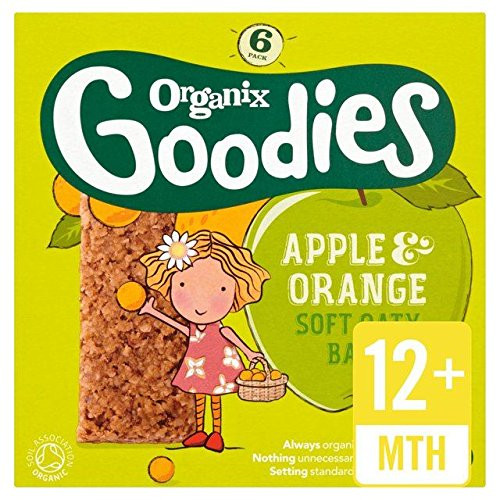Organix Goodies Organic Apple  and  Orange Cereal Bars - 6 x 30g