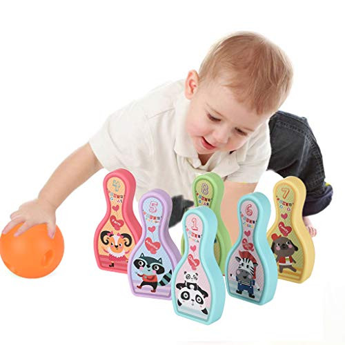Fine Children's Foam Bowling Pins Indoor Toys-Bowling Set-Outdoor Toys for Toddlers- Bowling Game for Kids with Light Music -B-