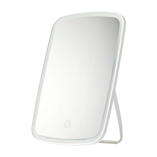 Touch Screen Lighted Makeup Mirror Vanity Mirror with LED Brightness Adjustable Portable USB Rechargeable