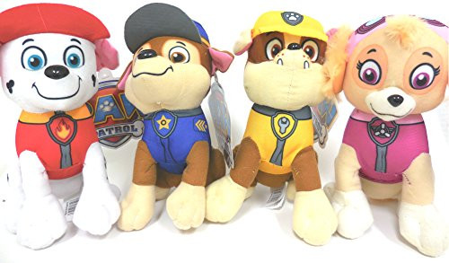 Paw Patrol Plush Pup Pal 4 Pcs Character Plush Set Marshall Chase Rubble Skye 9" Medium Plush Doll
