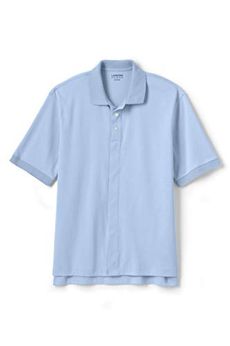 Lands' End School Uniform Men's Adaptive Short Sleeve Interlock Polo Shirt X-Large Blue