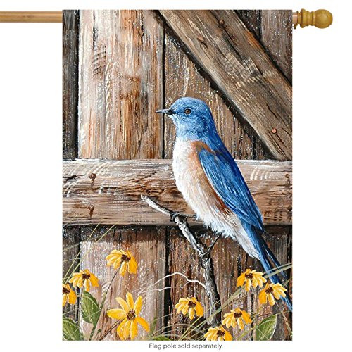 Briarwood Lane Bluebird Song Summer House Flag Wooden Gate Floral 28" x 40"
