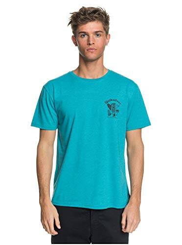 Quiksilver Men's Walking Backwards TEE- Pagoda Blue Heather- S